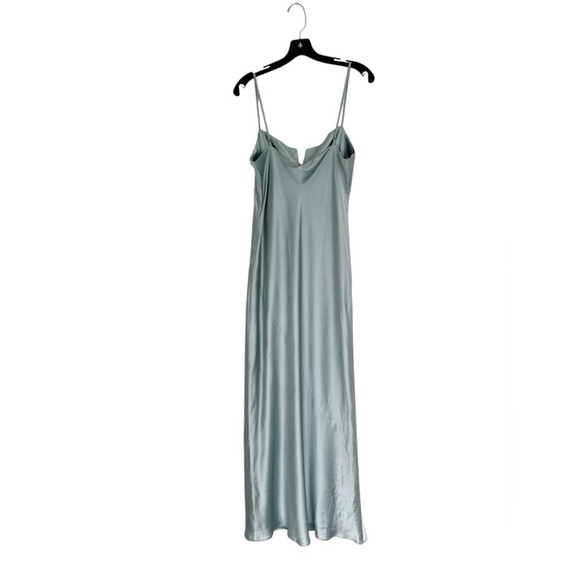 Reformation Brie Silk Slip Dress in Aqua Marine Womens Size 12 NEW - Picture 7 of 9